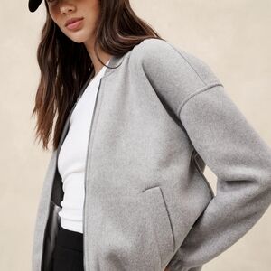 Banana Republic Factory Knit Melton  Bomber Jacket